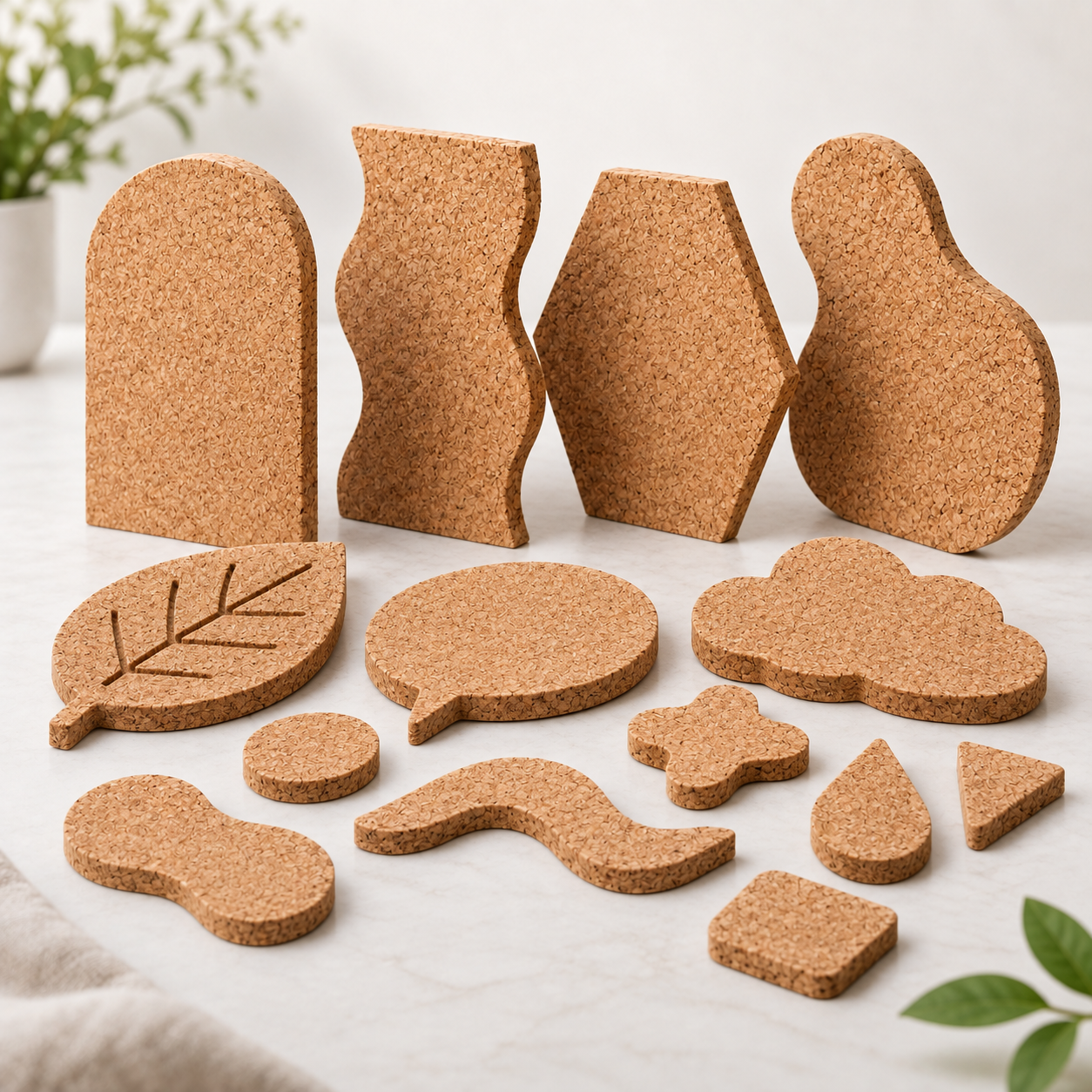 Korkzuschnitte in freien und asymmetrischen Formen