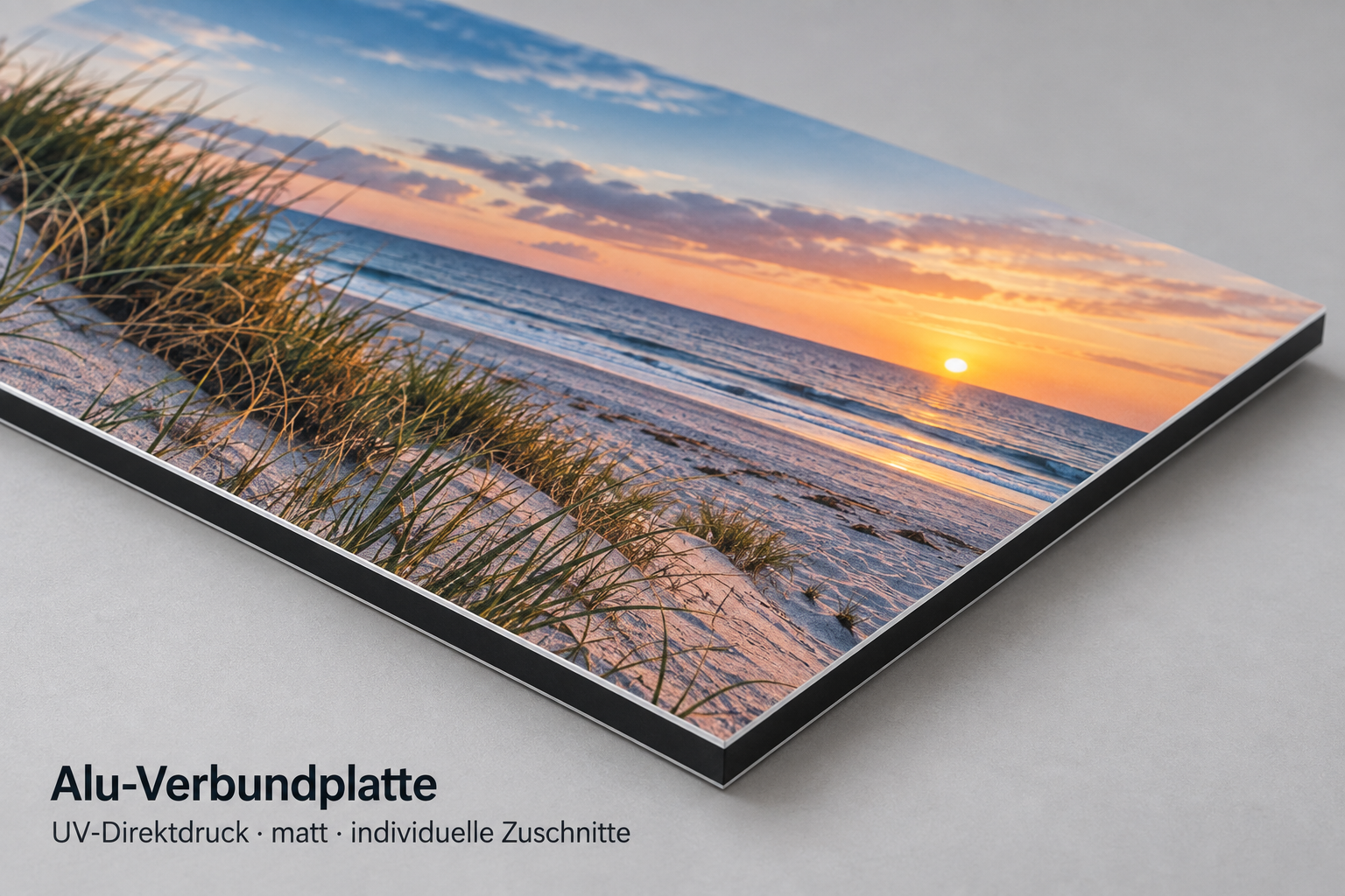 Individuell zugeschnittene und matt bedruckte Platte
