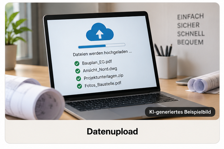 KI-generiertes Beispiel für sicheren digitalen Datenupload
