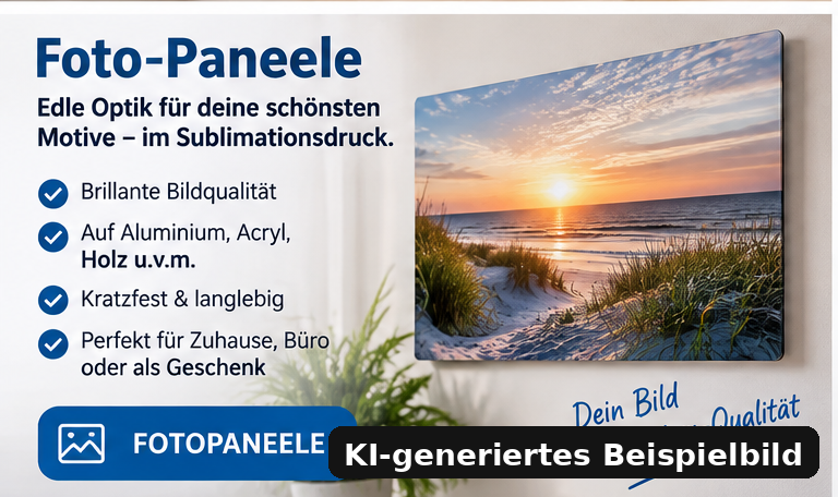 KI-generiertes Beispiel eines Fotoprodukts im Sublimationsdruck